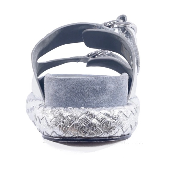 Free People PANAMA FOOTBED SANDALS, SILVER - Picture 9 of 10
